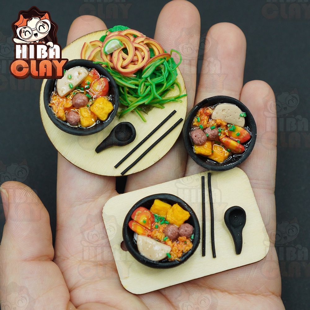 Mô hình bún riêu, Mini Food, đồ ăn tí hon , đồ ăn mini mô hình cho búp bê DIY