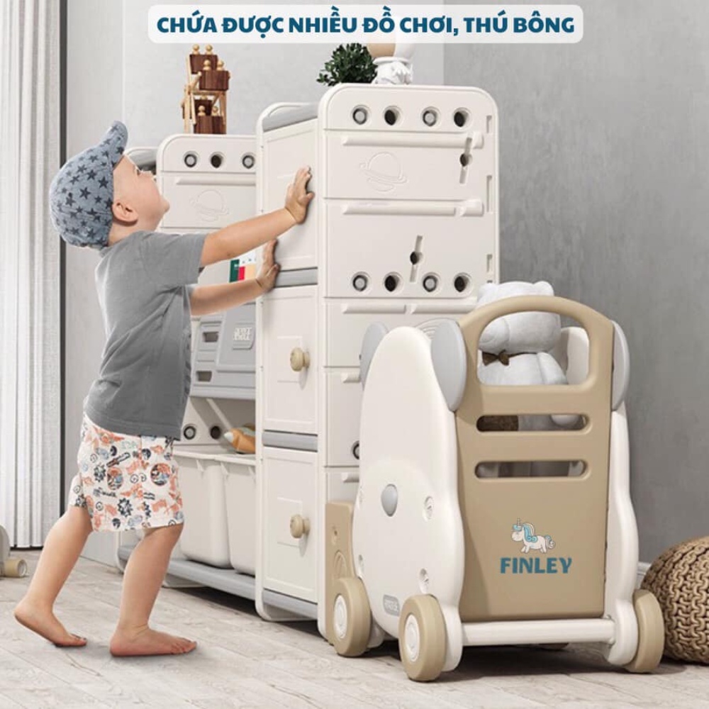 Xe Đẩy Đựng Đồ Chơi Hình Gấu Teddy Finley Đa Năng Cho Bé