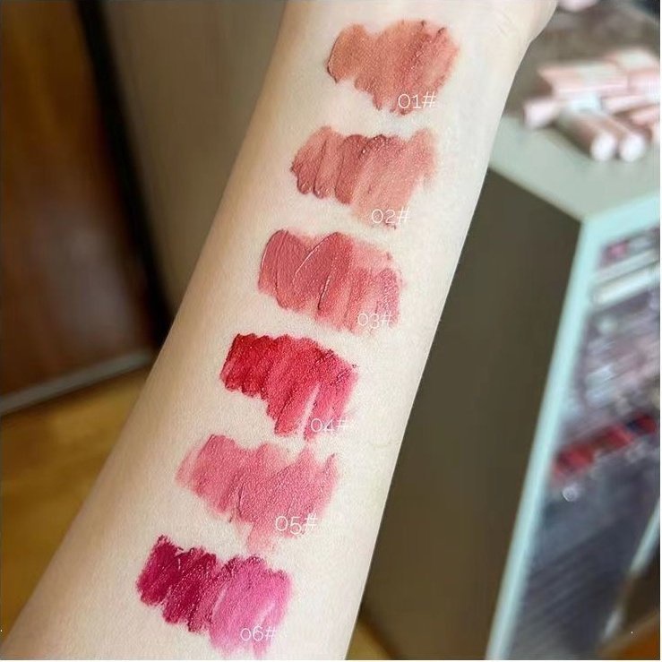 Set 6 Thỏi Son Kem Hiệu PinkyFocus Cho Màu Mượt Mà Kháng Nước Và Dưỡng Ẩm Môi