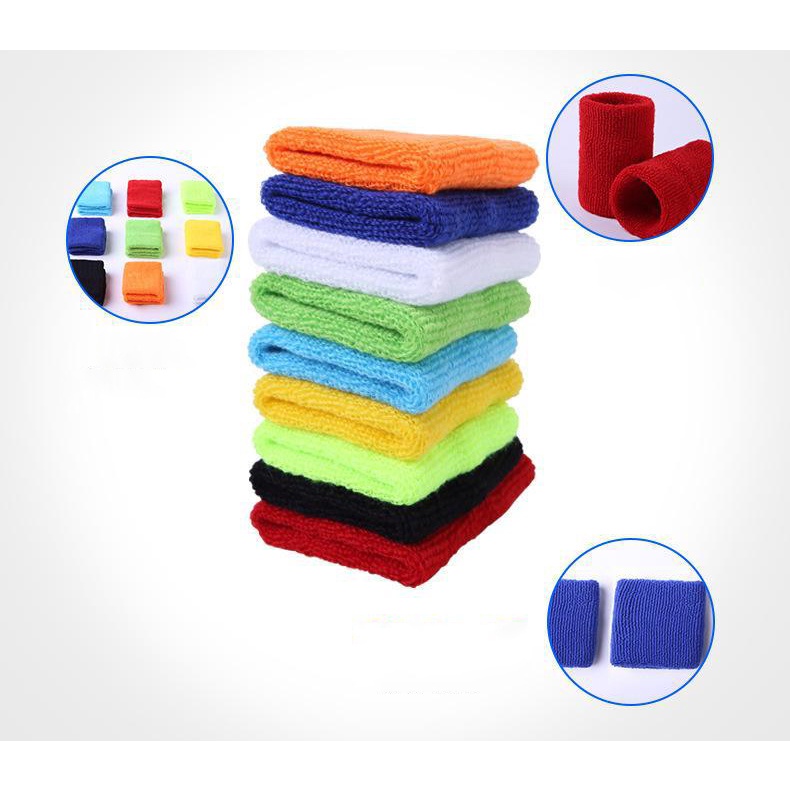 Băng Cổ Tay Thấm Mồ Hôi Thể Thao Cao Cấp Chất Liệu Cotton Bảo Vệ Cổ Tay Khi Chơi Bóng Rổ, Tennis, Cầu Lông, Tập Gym