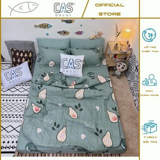 Bộ Chăn Ga Gối Cotton Poly CAS Decor - Hình Bơ Mới ( 3 Món , 4 Món , 5 Món ) Đủ Size