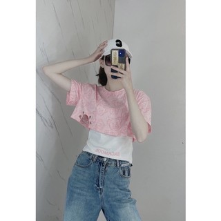 SET 2 món áo croptop kèm áo 2 dây ảnh thật shop tự chụp