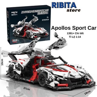 Mô hình lắp ráp siêu xe lamborghini 1391 chi tiết tỉ lệ 1:14, đồ chơi lắp ráp chính hãng moyu ribita 447