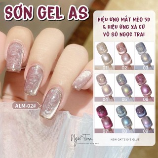 Sơn gel as red | mắt mèo 5d xà cừ vỏ sò ngọc trai | mã alm