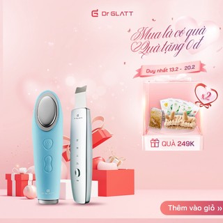Set máy rửa mặt và máy đẩy tinh chất - tẩy trang, tẩy tế bào chết, massage mặt, nâng cơ chống nhăn DR GLATT