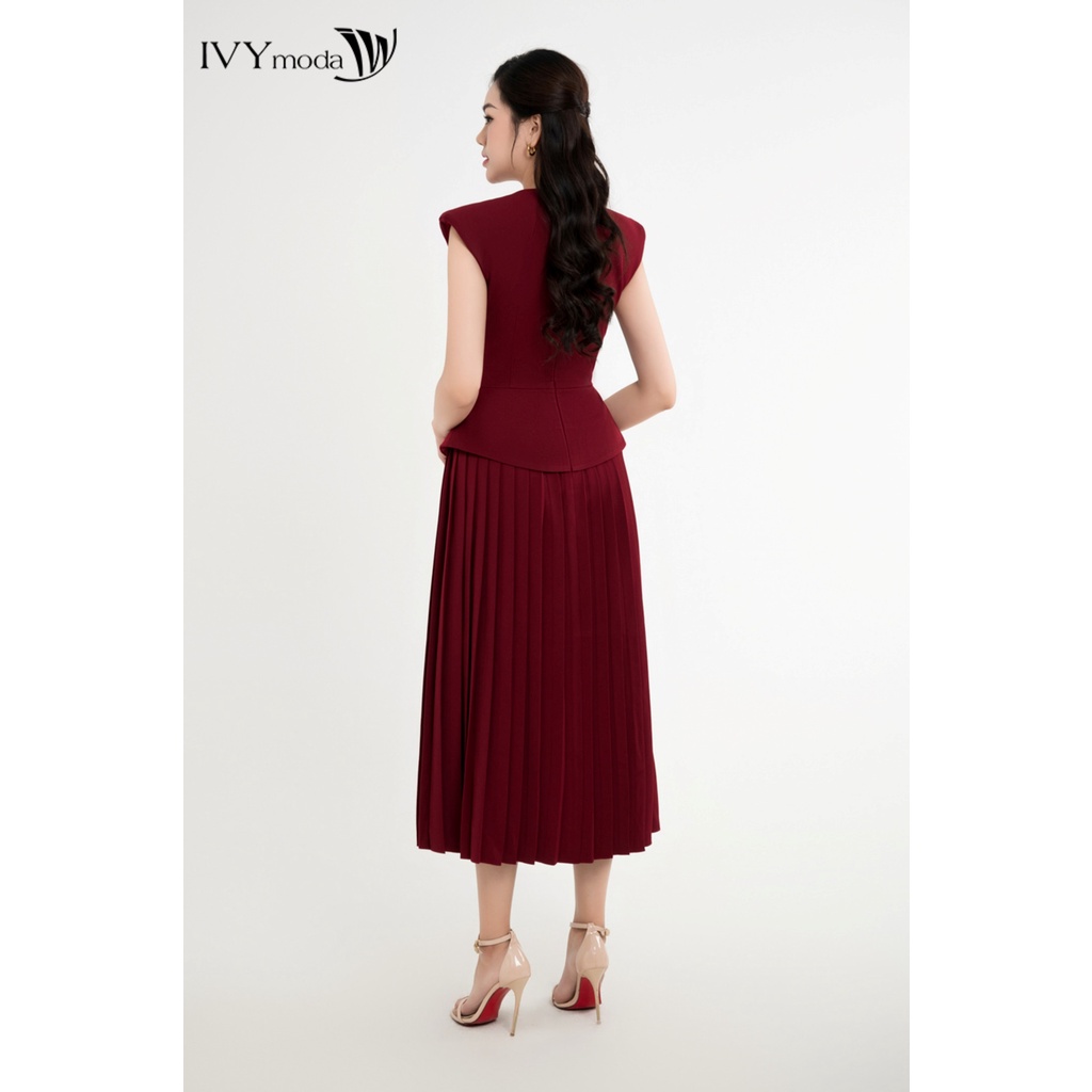 Đầm peplum xếp ly xòe nữ IVY moda MS 48M8126