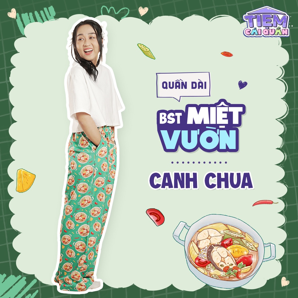 Quần DÀI họa tiết CANH CHUA CÁ by Tiệm cái quần