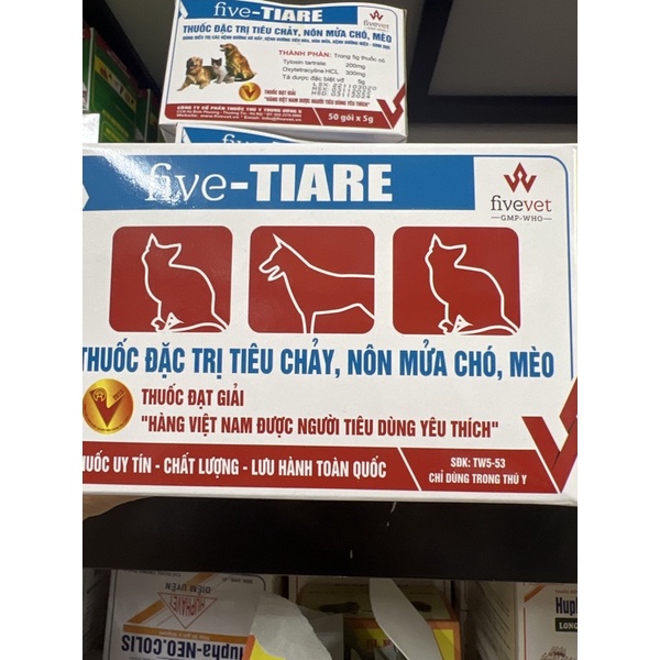 Five Tiare  chuyên dùng tiêu chảy, nôn mửa cho chó mèo