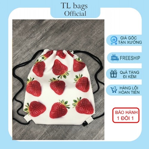 Túi tote, Balo dây rút mang vai vải bố, họa tiết full đáng yêu, chắc chắn, đi học đi chơi đều được, giá rẻ