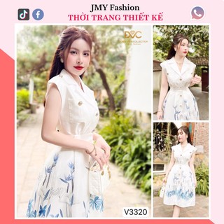 V3320 Váy trắng xoè cổ vest [DVC&ACC] váy đầm trắng tay hến nữ tính