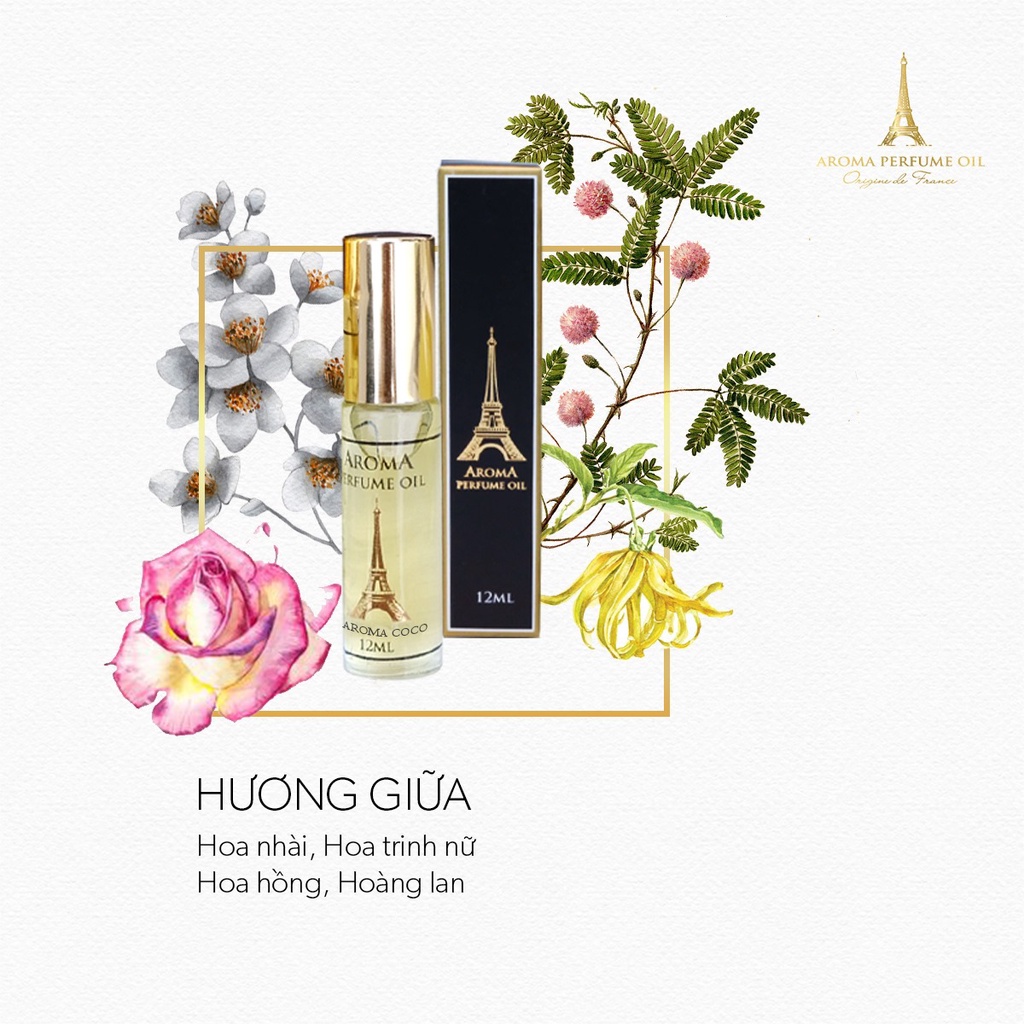 Nước Hoa Pháp Aroma Coco Cao Cấp Nữ Tính, Tươi Mát, Gợi Cảm - 12ml