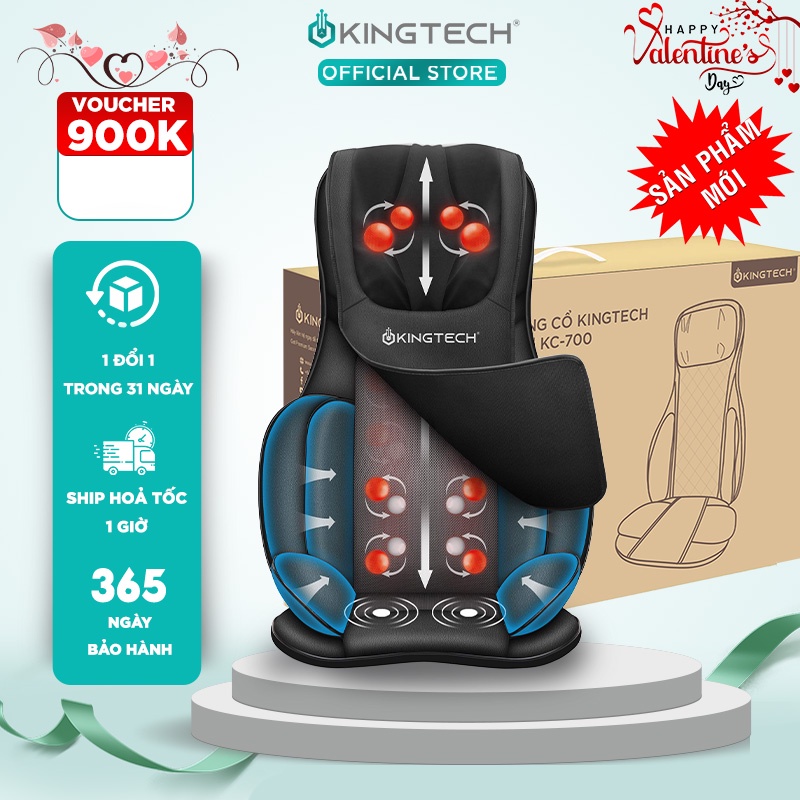 Đệm, Ghế Massage KINGTECH KC-700 - Mát Xa Cổ Vai Gáy, Lưng 3D Chuyên Sâu, Rung Đệm Mông, Túi Khí, Và Nhiệt Hồng Ngoại