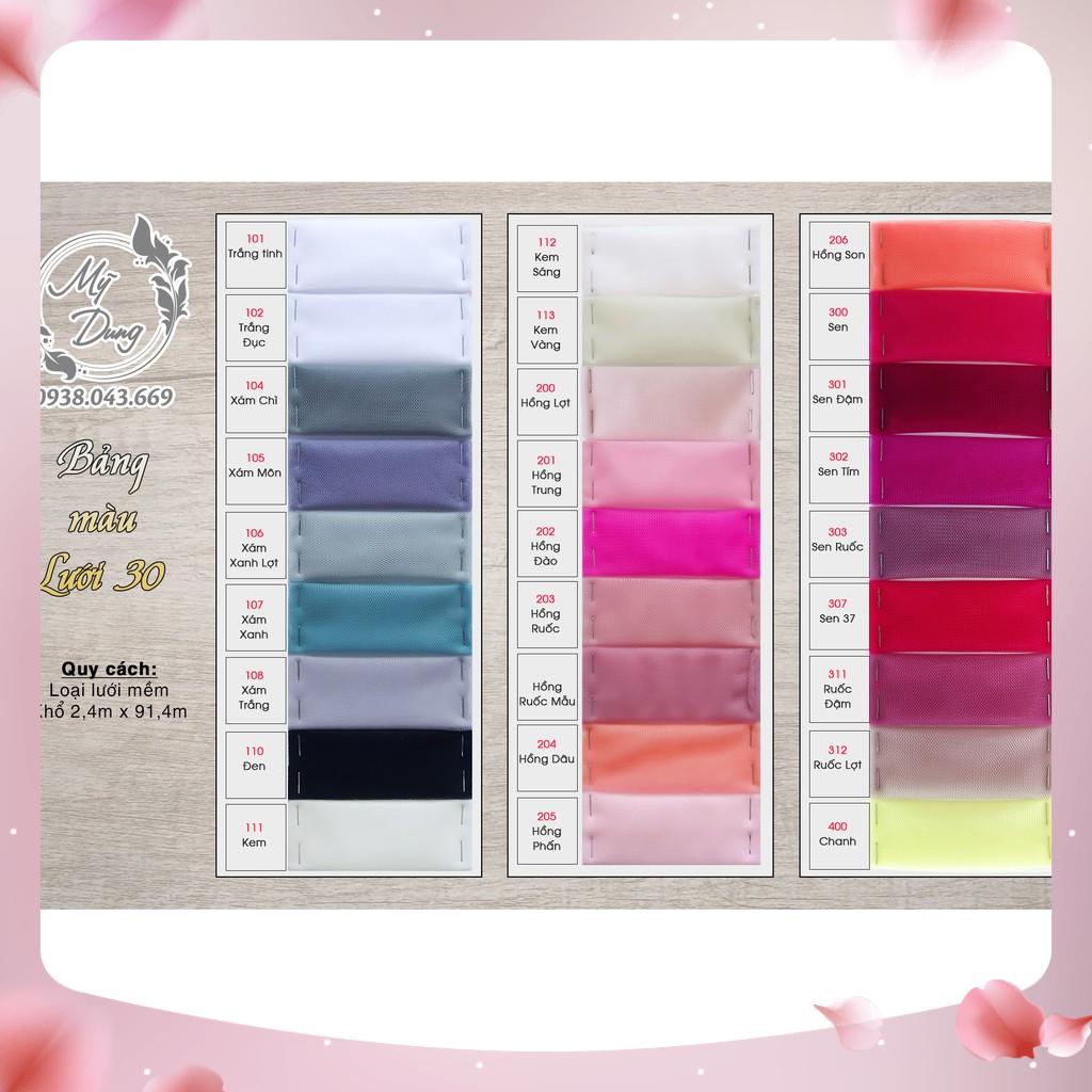 [Đủ màu] Combo 50m voan lưới mềm, lưới tutu, lưới lục giác - Chuyên dùng may đầm cưới, trang trí, đầm thời trang...