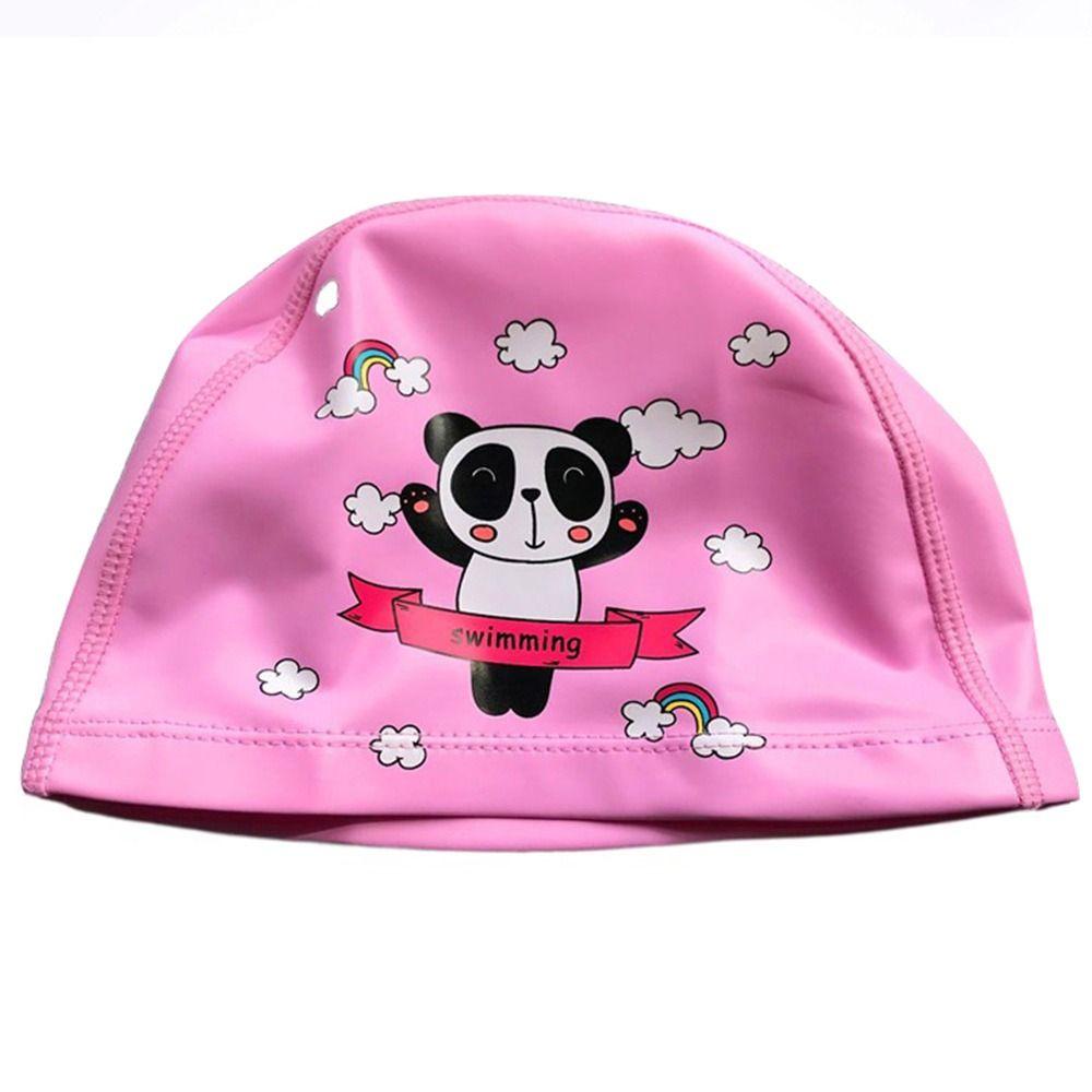 MUVAKO Mũ Bơi Da Pu Co Giãn Thiết Kế Xếp Ly Thời Trang Thể Thao Cho Bé