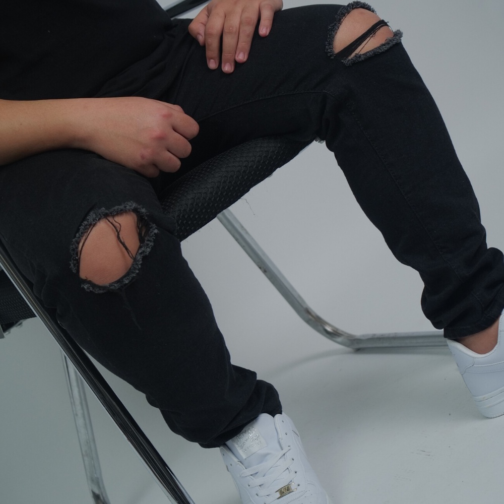 Quần Jeans Nam Rách Gối BIGSIZESTUDIO Chất Jean Cotton Co Giãn Dáng Ôm Thời Trang