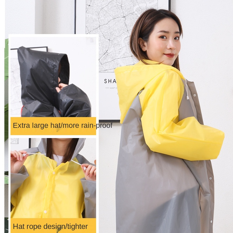 Áo Mưa Unisex EVA Dày Chống Nước 17 Màu Sắc