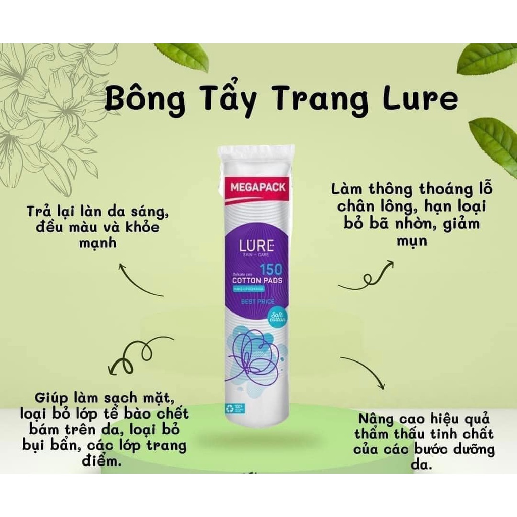 PQS - Bông tẩy trang Lure Nga 120m - 150m