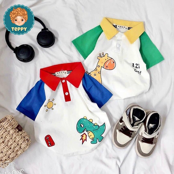 Set bộ áo và quần phối màu ngộ nghĩnh cho bé trai