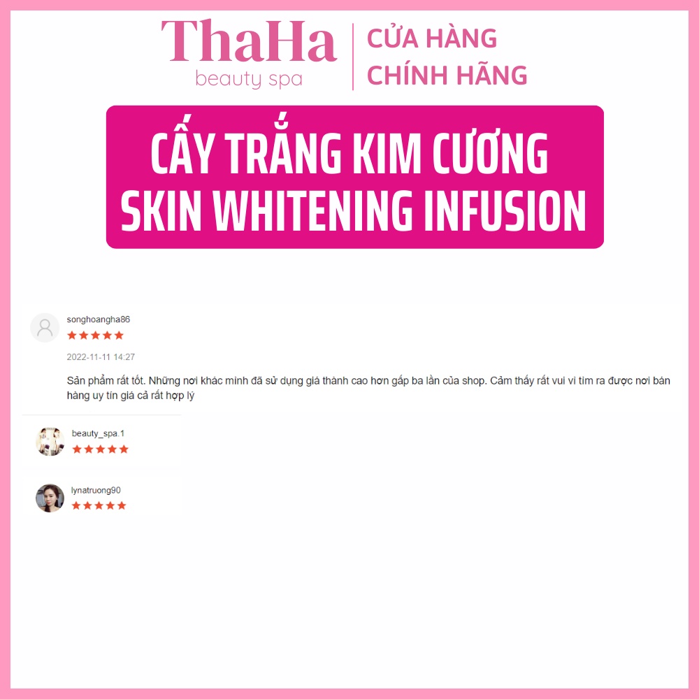 Cấy trắng kim cương Skin Whitening Infusion MH Beauty Spa , Truyền trắng nuôi da căng bóng da, phục hồi da