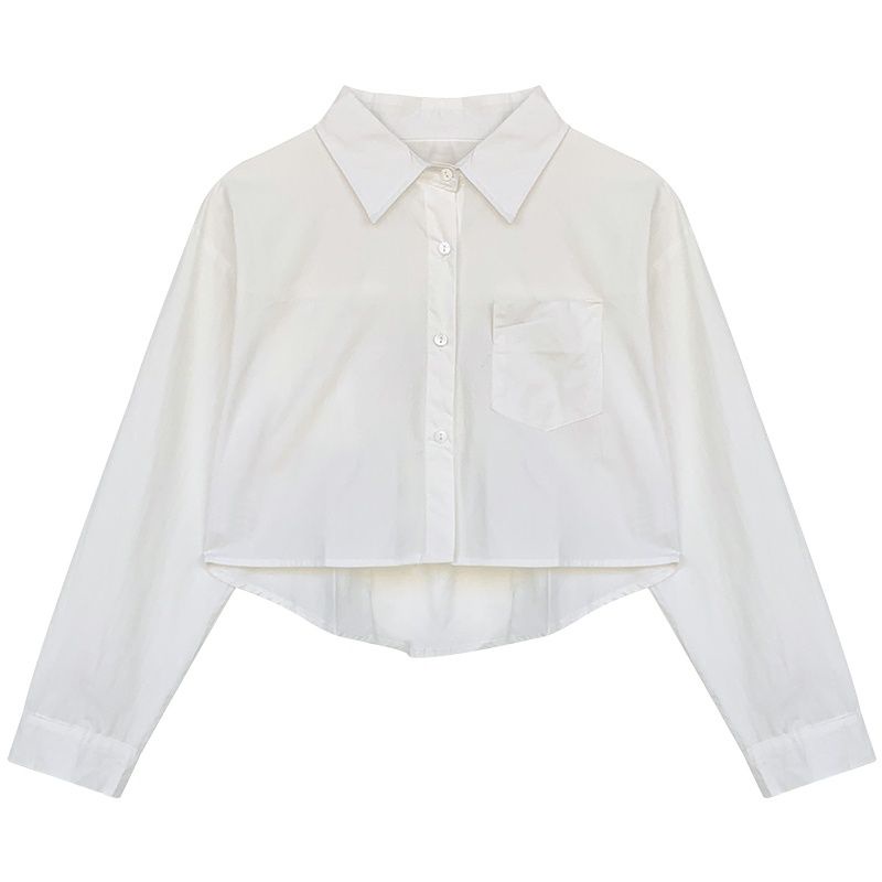 Áo Sơ Mi Tay Dài Màu Trắng Thiết Kế Mới Thời Trang Theo Phong Cách Hàn Quốc Cho Nữ