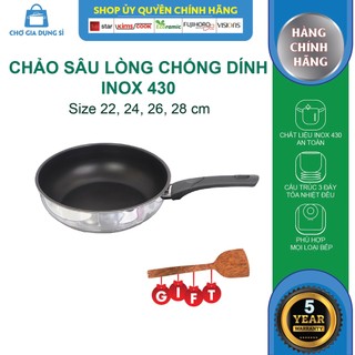 Chảo Chống Dính Bếp Từ Sâu Lòng Fivestar 3 Đáy Cao Cấp , tặng 1 sạn dừa ( 24cm / 26cm / 28cm )