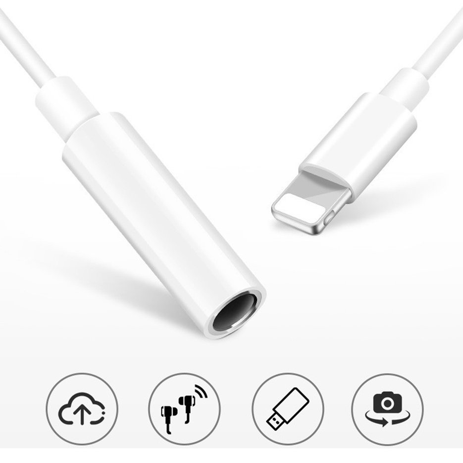 3.5mm Jack Audio Cable Adapter for iPhone X XS Max 8 7 Plus Earphone Splitter