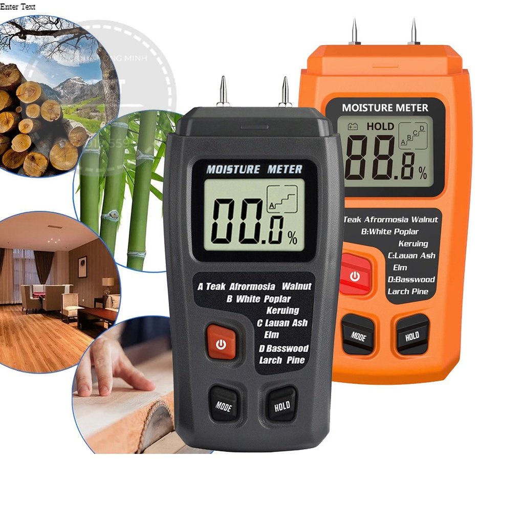Máy đo độ ẩm gỗ - đo độ ẩm tường sơn nhà độ chính xác 0.5% kèm pin - Đo độ ẩm nhiều vật liệu