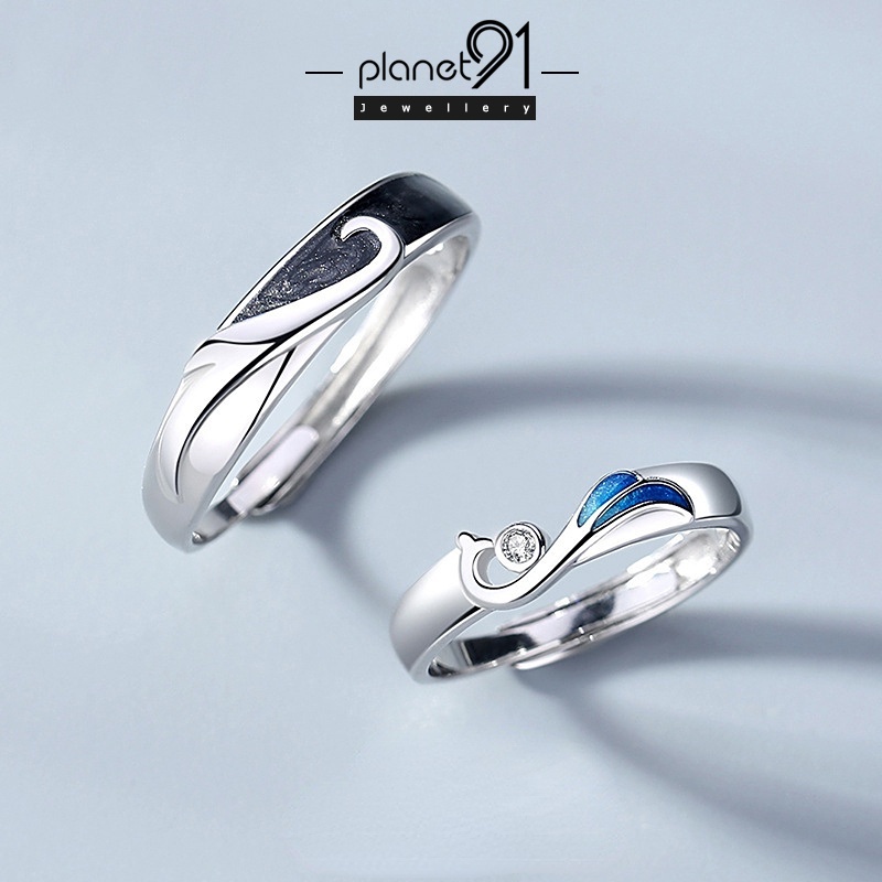Nhẫn Thép Không Gỉ Mạ Bạc 925 Đính Đá Zircon Thời Trang Cho Cặp Đôi