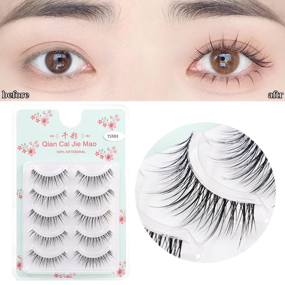 Hộp 5 Cặp Lông Mi Giả 3D Trong Suốt Cho Nữ
