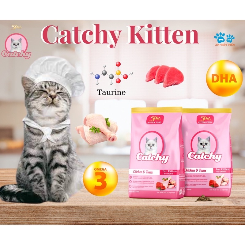 Hạt cho mèo con Catchy Kitten túi 400gr
