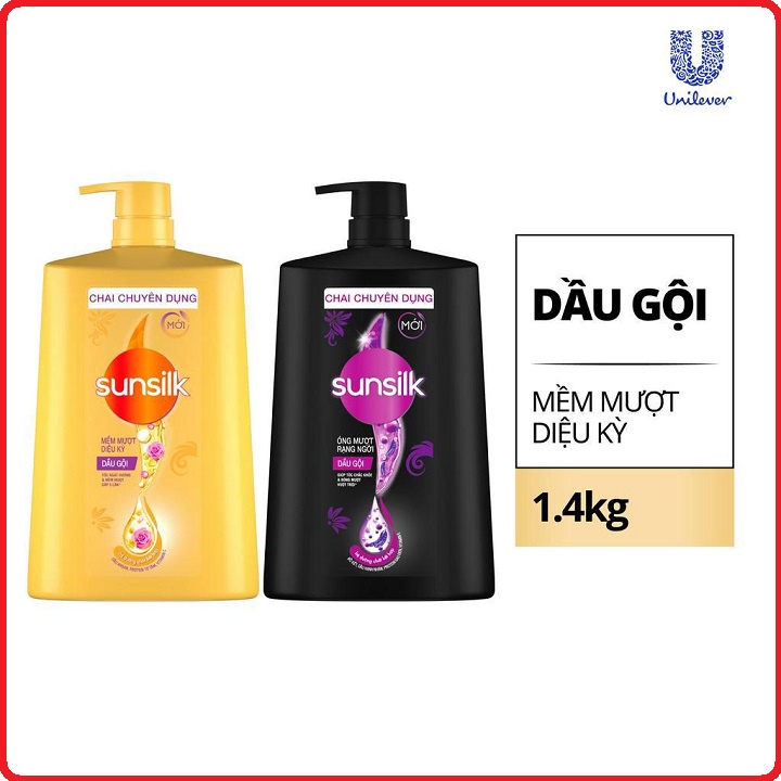 Dầu gội Sunsilk Mềm Mượt & Óng Mượt Chai 900G - 1.4KG