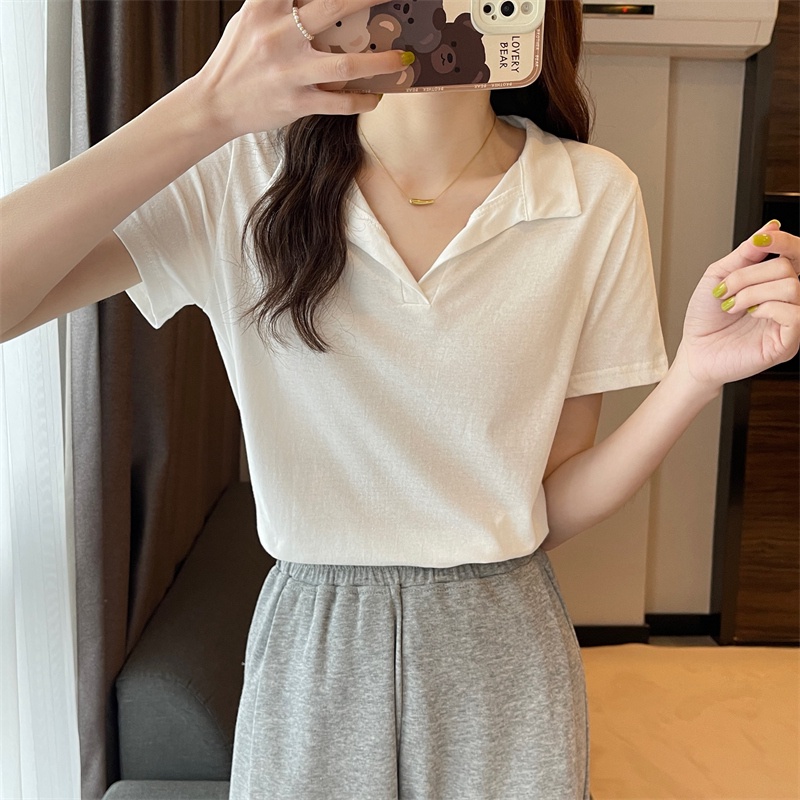 Áo polo NZN  ngắn tay màu sắc đơn giản phong cách Hàn Quốc