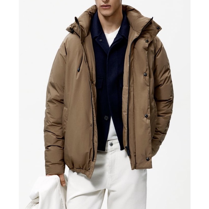 Áo phao nam Zara authentic HOODED PUFFER size S