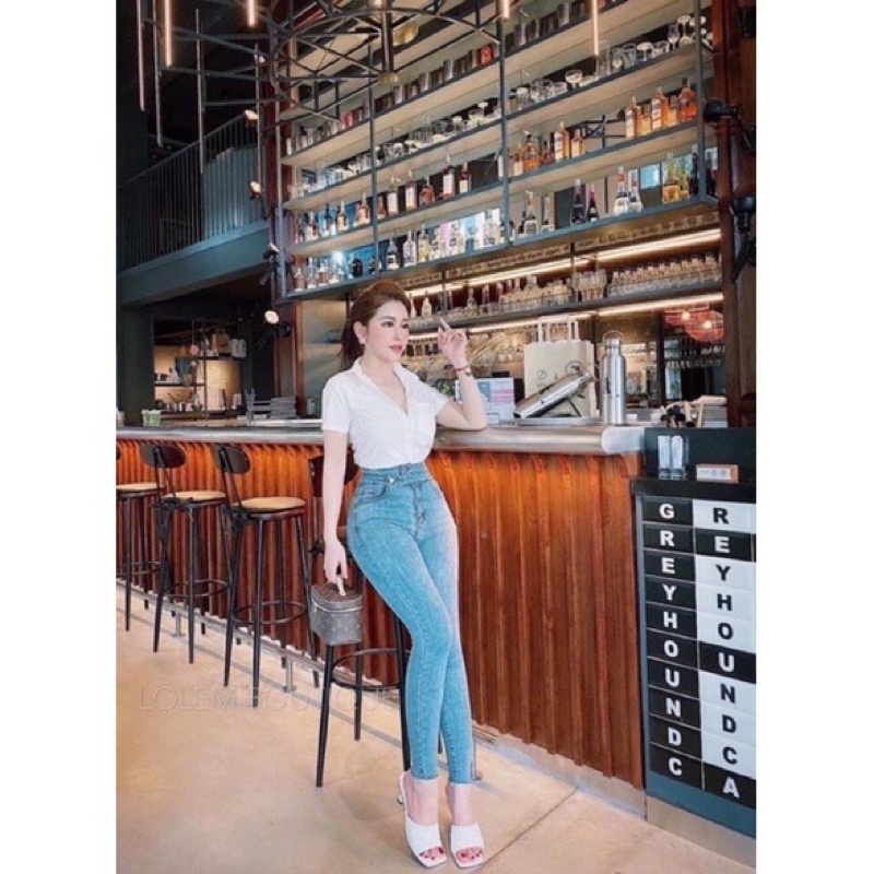 Quần Jeans Nữ 2 Nút BigSize 60kg Đến 98kg Mặc Vừa_Lưng Siêu Cao_Co Giãn Mạnh