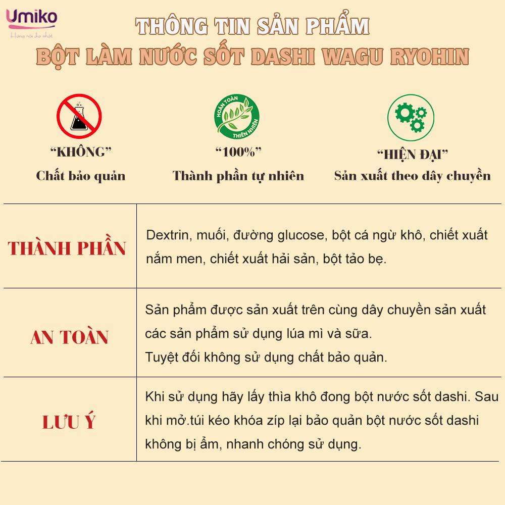 Bột Gia Vị Dashi Ryohin Dành Cho Bé Ăn Dặm Không Chất Bảo Quản An Toàn Cho Bé 50g