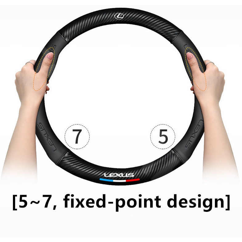 Vỏ Bọc Vô Lăng Xe Hơi Lexus 38CM rx 570 RX300 LX570 CT200H NX250 RX350 LX470 IS NX ES In Logo 3D Bằng Sợi Carbon