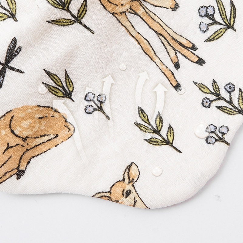 Yếm Ăn 6 Lớp Hình Tròn Siêu Thấm Hút Tiện Dụng Cho Bé