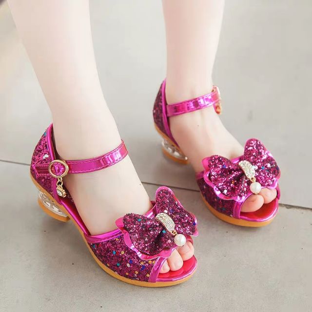 Dép Bé Gái Cao Gót, Sandal Bé Gái Công Chúa Lóng Lánh Cực Xinh