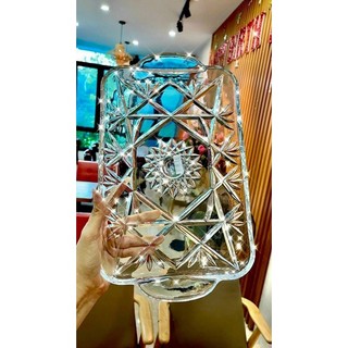 Khay thủy tinh pha lê KT 40*23cm