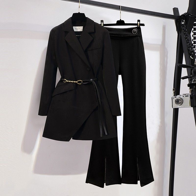 Bộ Áo Khoác Vest Phối Quần Dài Ôm Dáng Kiểu Phương Tây Thời Trang Cao Cấp Plus Size Cho Nữ