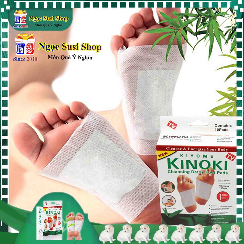 10 Miếng Dán Chân Thải Độc Nhật Bản Dùng Hút Độc Kinoki Detox Foot Pads - SẢN XUẤT TẠI NHẬT BẢN