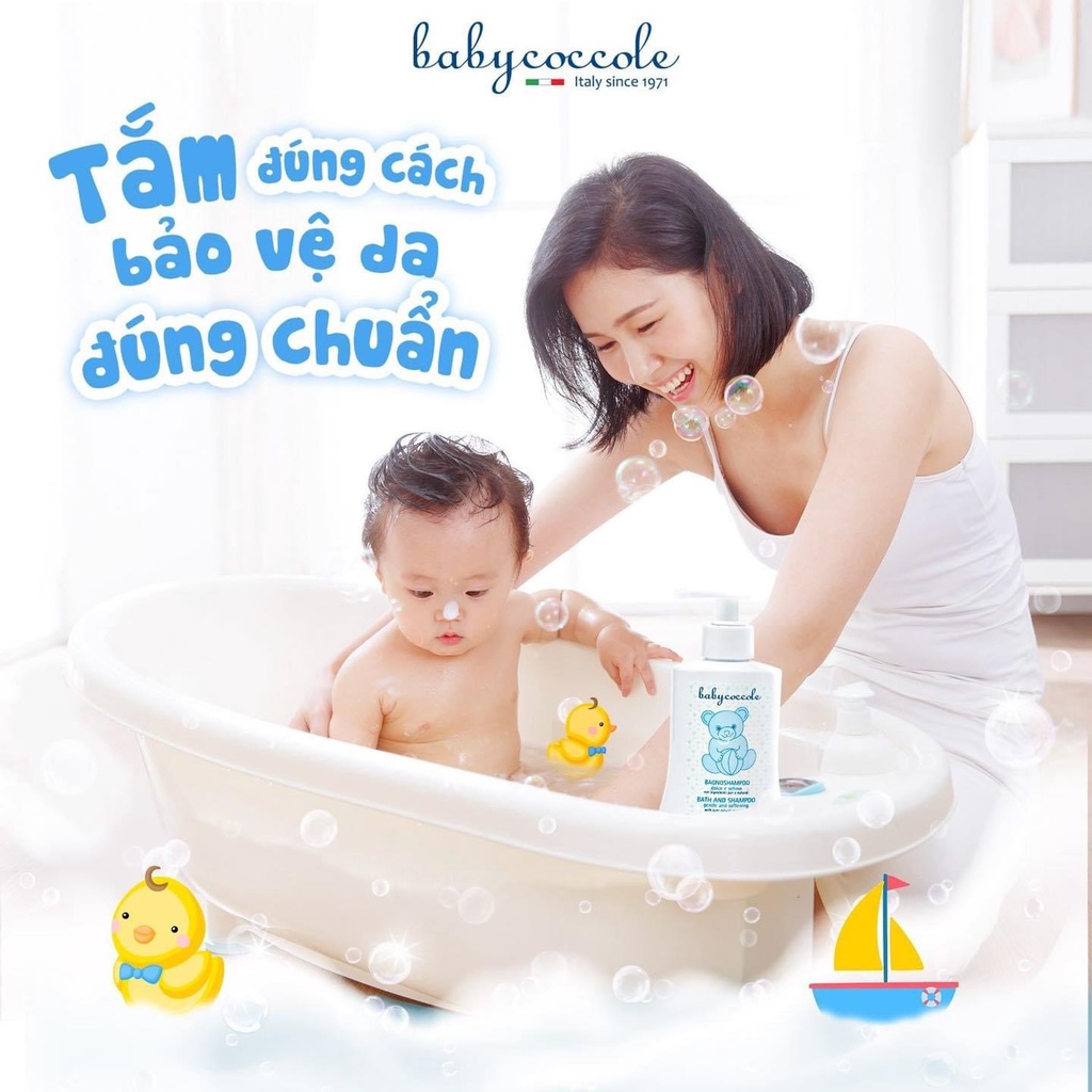 Sữa tắm gội Babycoccole 2 trong 1 với chiết xuất hoa sen an toàn cho bé từ 0+ và trẻ nhỏ (Baby Coccole)