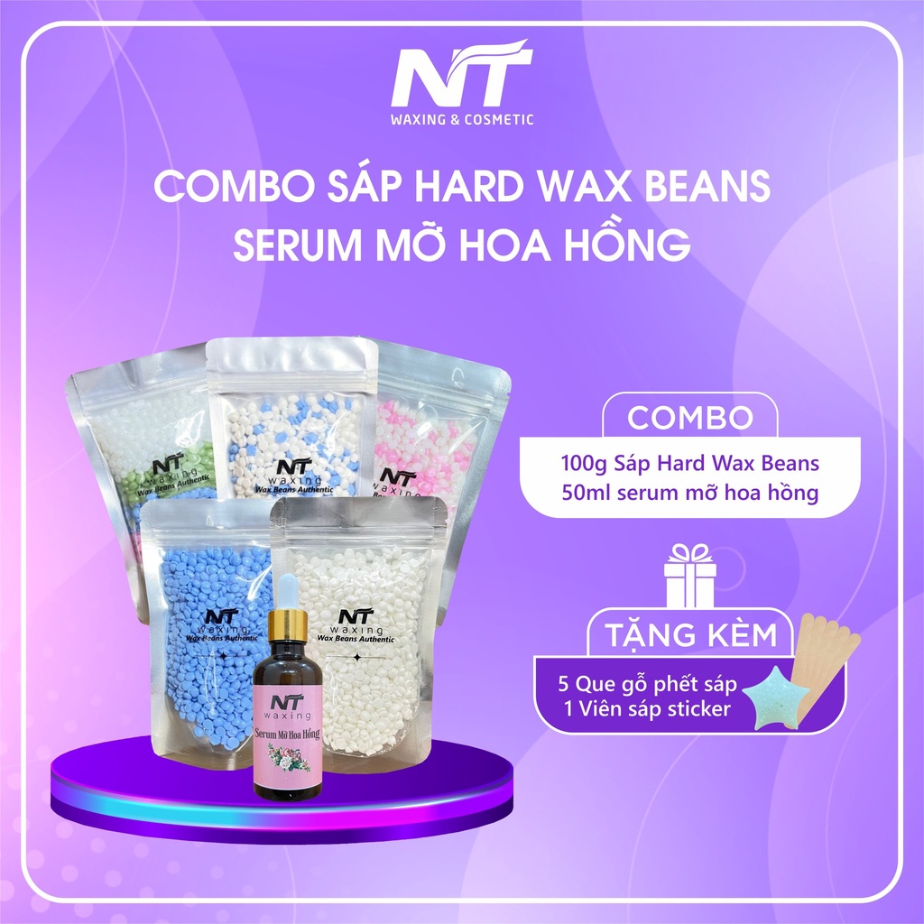 Combo Triệt Lông Sáp Wax Lông Premier nhập khẩu, 50ml Mỡ Trăn NT WAXING