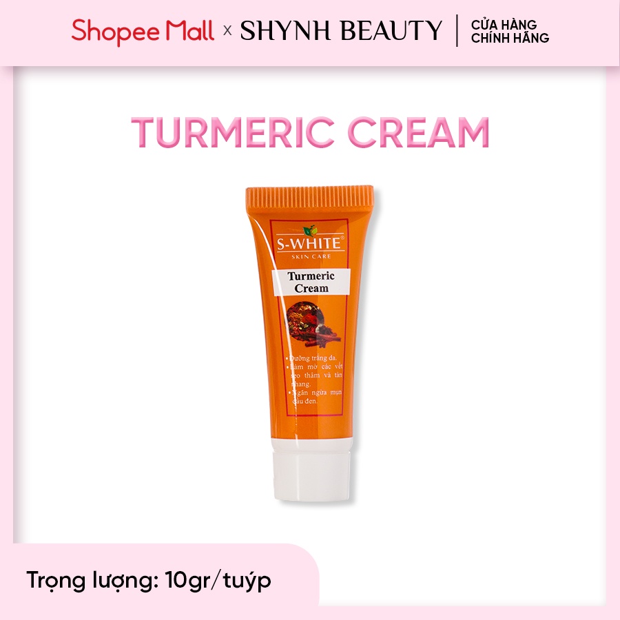 Kem dưỡng trắng mịn da, ngừa mụn đầu đen S-White Turmeric Cream - 10gr