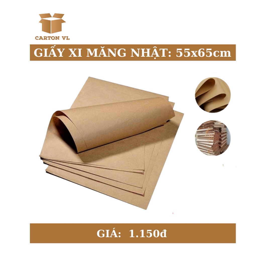 Giấy xi măng gói hàng Combo 200 tờ kích thước tiêu chuẩn 55*73 - Bền Dai Chống nước, giấy gói quà