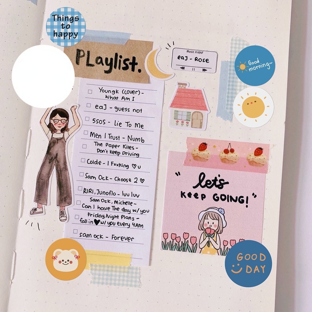 Bộ 500 Nhãn Dán Hoạt Hình Dễ Thương Cổ Điển DIY YKD JP6