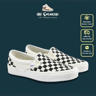Giày lười slip on Vans caro - Giày thể thao nam nữ Vans caro lười vải canvas hàng 11 Full Box