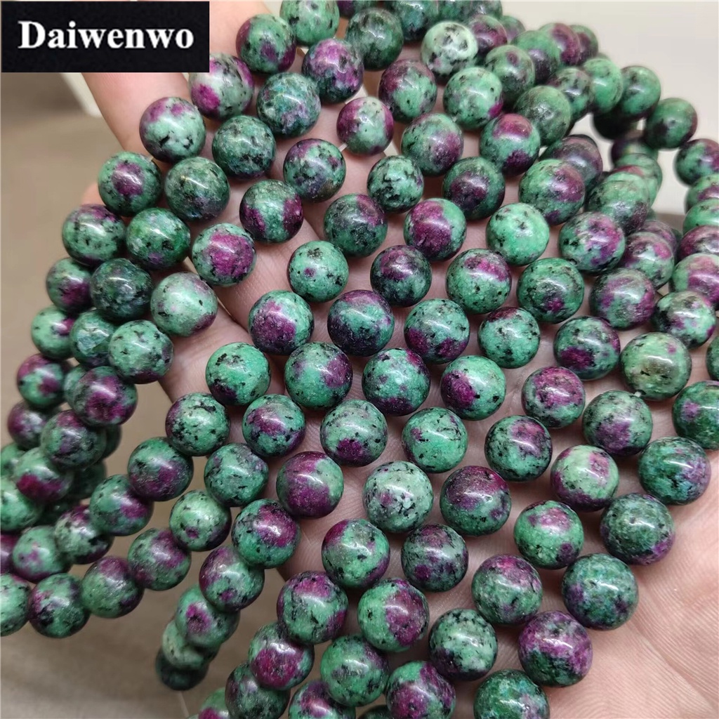 Chuỗi Hạt Đá Ruby Zoisite 4-12mm Tự Nhiên