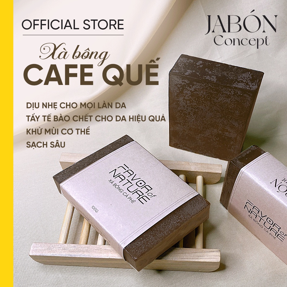 Xà Bông Cà Phê Thiên Nhiên Dược Liệu Khử Mùi Tẩy Tế Bào Chết Sạch Sâu - Jabón Concept