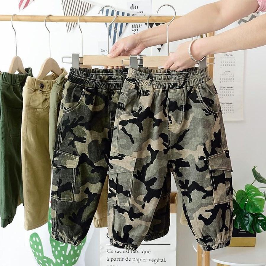 Quần Lính Camo Quần Dài Thô Chất Vải Cao Cấp Cho Bé Trai Từ 8kg Đến 32Kg Thời Trang Trẻ Em Heri Kids